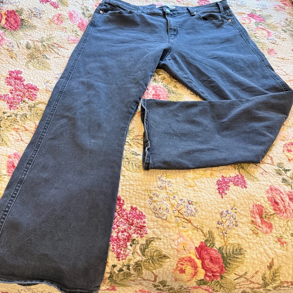 Levi Strauss Signature Jeans Denim Heritage High Rise Kick Boot Black Flare 18